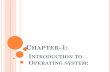 INTRODUCTION TO OPERATING SYSTEM - … · 1.1 Need of Operating System 1.2 Evolution of os 1.3 operating system i. Batch ii. Multiprogramming iii. Time sharing iv. Real time v. Multitasking
