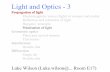Light and Optics - 3/file/Topic3.pdf · Light and Optics - 3 Propagation of light Electromagnetic waves (light) in vacuum and matter Reflection and refraction of light Huygens’