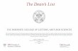 The Dean’s List...The Dean’s List USC DORNSIFE COLLEGE OF LETTERS, ARTS AND SCIENCES USC Dornsife College of Letters, Arts and Sciences regularly recognizes students who have achieved