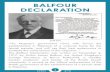 BALFOUR DECLARATION · BALFOUR DECLARATION “His Majesty’s government views with favour the establishment in Palestine of a national home for the Jewish people, and will use their