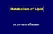 Metabolism of Lipid · 3 Fatty acid activation FA + CoA +ATP Fatty acyl-CoA + AMP + PP i VOET Lipid Metabolism Fatty acids Catabolisms ของกรดไขมนัอิ่มตวัและไม่อิ่มตัว