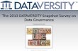 The 2013 DATAVERSITY Snapshot Survey on Data Governancecontent.dataversity.net/rs/wilshireconferences/... · Title: The 2013 DATAVERSITY Snapshot Survey on Data Governance Author: