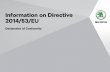 Information on Directive 2014/53/EU · 1/2 Informace ke směrnici Evropské unie 2014/53/EU. Tato přehledová tabulka umožnuje porovnání výbavy vozu s označením příslušného