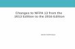 Changes to NFPA 13 from the 2013 Edition to the 2016 Edition · 2019-05-09 · Changes to NFPA 13 from the 2013 Edition to the 2016 Edition James Golinveaux. 1.6.3* Some dimensions