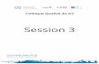 Session 3 - Sciencesconf.org...Groupe de réflexion 6 thèmes, 31 questions Retombées Orientations Processus général Données pour l’évaluation Critères d’évaluation Outils