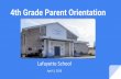 4th Grade Parent Orientation - School District of the Chathams · 2019-04-03 · 3rd Grade Parent Orientation for all parents of incoming 4th grade students is on May 16th at 7:00