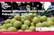 Duncan Williamson Senior Food Policy Advisor, WWF UK · We know the benefits of a healthy diet – for us and society,\爀屮We also know that a less resource intensive diet will
