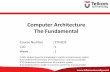 Computer Architecture The Fundamental - 2017-01-20آ  Computer Architecture The Fundamental Course Number