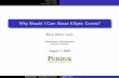Why Should I Care About Elliptic Curves?egoins/notes/blackwell.pdfHeron Triangles Elliptic Curves Diophantine n-tuples Abstract An elliptic curve E possessing a rational point is an