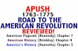 APUSH - mrwhitess.weebly.commrwhitess.weebly.com/uploads/3/7/8/7/37874669/road... · APUSH REVIEWED! 1763-1775 ... American History (Brinkley) Chapter 4 America’s History (Henretta)