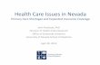 Health Care Issues in Nevada - University of Nevada, Reno ... ... Health Care Issues in Nevada Primary