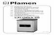 ТЕХНИЧКО УПУТСТВО ЗА CALOREX 60 60 2015-11-16 uputa... · The solid fuel burning cookstove Calorex 60 is one of a series of Plamen cookstoves, designed to meet your