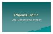 Physics Unit 1 - education.fcps.org Unit One and a Half_0.pdf · 1-D Motion Motion in one direction. –Dependant on the specific, chosen frame of reference A coordinate system for