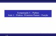 Computação 1 - Python Aula 1 - Prática: Primeiros Passos ...jacarepagua.dcc.ufrj.br/~ladybug/aulas-python1/aula1_pratica_a.pdf · Como deﬁnir uma func¸˜ao em Python Como ﬁcam