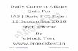 Daily Current Affairs Quiz For IAS | State PCS Exam 12 ... · अप्सरा के अखस्तत्व में आिे के िगर्ग 62 साि ों के