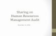 Sharing on Human Resources Management Audit · Employee Benefits Performance. Management Employee. Relations Grievances and Complaints Leave/ Absenteeism . 7 . Compliance Audit To