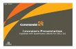 Investors Presentation - Coromandel · Coromandel Share in Murugappa Group Coromandel Share in Murugappa Group Company Snapshot • Coromandel International Limited, established in