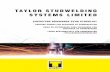TAYLOR STUDWELDING SYSTEMS LIMITED - Weld Studs, Guns … · weld studs for hand and automatic feed must conform to bs en iso 13918 for threaded, unthreaded and internal threaded