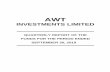 QUARTERLY REPORT OF THE FUNDS FOR THE ... - AWT … · The Board of Directors of AWT Investments Limited the Management Company of AWT - Income Fund, AWT – Islamic Income Fund,