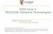 2019 term 3 TELE3118: Network Technologies · 2019-10-15 · Software defined networking (SDN) Network Technologies 5c-2 nInternet network layer: historically has been implemented