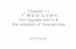 F2 Chi-square dist’nhosting03.snu.ac.kr/~hokim/int/2017/chap_11.pdf · 2017-05-26 · •작은기대도수(small expected freq) 기대치5미만의cell수가전체20%를넘지않