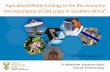Agricultural Biotechnology in the Bio-economy: the ......Agricultural Biotechnology in the Bio-economy: the importance of GM crops in Southern Africa". ... SWOT Analysis – SA NSI