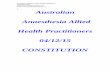 1 Australian Anaesthesia Allied Health Practitioners 04/12/15 … · Australian Anaesthesia Allied Health Practitioners CONSTITUTION AAAHP (Formerly ASAPO) Constitution 2015 Modified