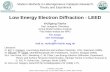 Low Energy Electron Diffraction - LEED · LEED is surface sensitive The observation of a LEED pattern does not guarantee that the whole surface is ordered! The coherence length of