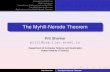 The Myhill-Nerode Theoremansuman/flat2018/myhill-nerode-priti.pdfThe Myhill Nerode theorem Applications of the Myhill Nerode Theorem Right invariance An equivalence relation on is