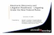 Electronic Discovery and Litigation Readiness: Litigating ...€¦ · relatively little involvement by the courts in E-Discovery issues until recently because: » Litigation often