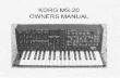 synthzone.comsynthzone.com/midi/korg/ms20/Korg MS-20 Owners Manual.pdf · 2017-01-15 · 1) Introduction Congratulations on purchasing the Korg MS-20 Synthesizer. This hag and using