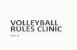 VOLLEYBALL RULES CLINIC WIAA Volleyball Clinic - Official.pdfThe 2016-17 Volleyball Rules Clinic is comprised of five (5) lessons: 1.Introduction ... 5.WIAA Volleyball Rules and Procedures