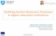 Auditing Human Resources Processes in Higher Education ... · Does the HRMS have all documents required? 2 Are there control mechanisms of the HRMS documents? 3 Is a control and safekeeping