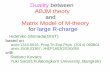 Amazon Web Services - Duality between ABJM theory and Matrix … · 2018-03-23 · Matrix model (a 1D SYM) = M-theory on flat space regularised supermembrane theory deWit-Hoppe-Nicolai