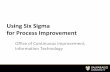 Using Six Sigma for Process Improvement · 2016-12-09 · DMAIC The universal problem-solving methodology for Process Improvement Define Measure Analyze Improve Control. ... document