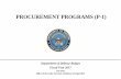 PROCUREMENT PROGRAMS (P-1)The Procurement Programs (P-1) is derived from and consistent with the Comptroller Information ... transmittal of the President's Budget. This document is