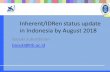 Inherent/IDRen status update in Indonesia by August 2018 · Inherent/IDRen status update in Indonesia by August 2018 Basuki Suhardiman basuki@itb.ac.id