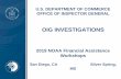 OIG INVESTIGATIONS...• Office of Audit and Evaluation • Office of Investigations – Criminal – Civil ... methamphetamines and a Rolex watch. The one- year grant was for developing