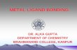 METAL LIGAND BONDING Dr. Alka... · METAL LIGAND BONDING Three modern theories have been suggested to explain the nature of metal-ligand bonding in transition metal complexes. Valence