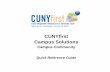 CUNYfirst Campus Solutions - City University of New Yorkmaxweber.hunter.cuny.edu/~mkuechle/cf/rg/CS-CC_Quick_Reference_Guide.pdfCUNYfirst Campus Solutions – Campus Community Quick-Reference