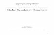 Seminaries and Institutes of Religion Policy Manual Excerpts · Stake Seminary Teachers (United States) 1 Information Management Information Management DATA PRIVACY The records of