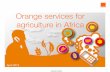 Orange services for agriculture in Africa · mobile (text or vocal) call center specialized in agriculture Orange Money (money transfers, savings, etc.) virtual market place weather