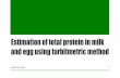 Estimation of total protein in milk and egg using ...fac.ksu.edu.sa/sites/default/files/3_estimation_of... · Estimation of total protein in milk and egg using turbitmetric method
