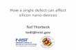 How a single defect can affect silicon nano-devices …...How a single defect can affect silicon nano-devices Ted Thorbeck tedt@nist.gov The Big Idea •As MOS-FETs continue to shrink,
