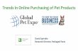 Trends in Online Purchasing of Pet Products · Online Purchasing of Pet Food/Treats Within Last 12 Months: By Website, Classification, and Online Percent of Spending, 2017 (among