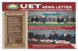 UET NEWS LETTER · Mohd Noor while delivering lecture in the International workshop on Outcome Based Education and its implementation held at UET Lahore. He further said that the