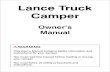 Lance Truck Camper - Lance Camper might be paid, incurred or sustained by reason of manufacturer’s defect covered by this warranty. Lance does not warranty equipment or accessories