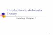 Introduction to Automata Theory - Dronacharyagn.dronacharya.info/.../Intro_Automata_Theory.pdf · 2 What is Automata Theory? Study of abstract computing devices, or “machines”