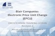 Blair Companies Electronic Price Unit Change (EPCU) Certification Training.pdf · Blair Companies Electronic Price Unit Change (EPCU) CERTIFICATION TRAINING LESSON ... G—Control