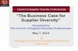 “The Business Case for Supplier Diversity”€¦ · “Business Case” for Supplier Diversity The Supplier Diversity Practitioner – Work with other departments (such as HR)